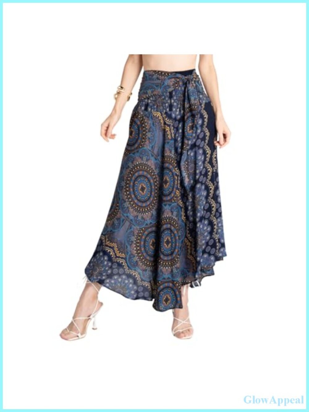 Women's Boho Maxi Skirt Tiered Elastic Waist Flowy Convertible Dress